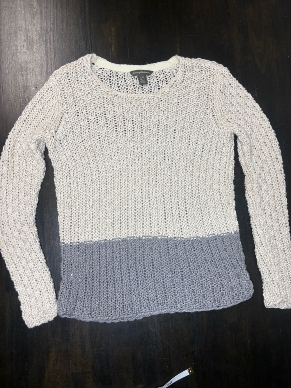 Tommy bahama Open knit two tone pullover boho beach